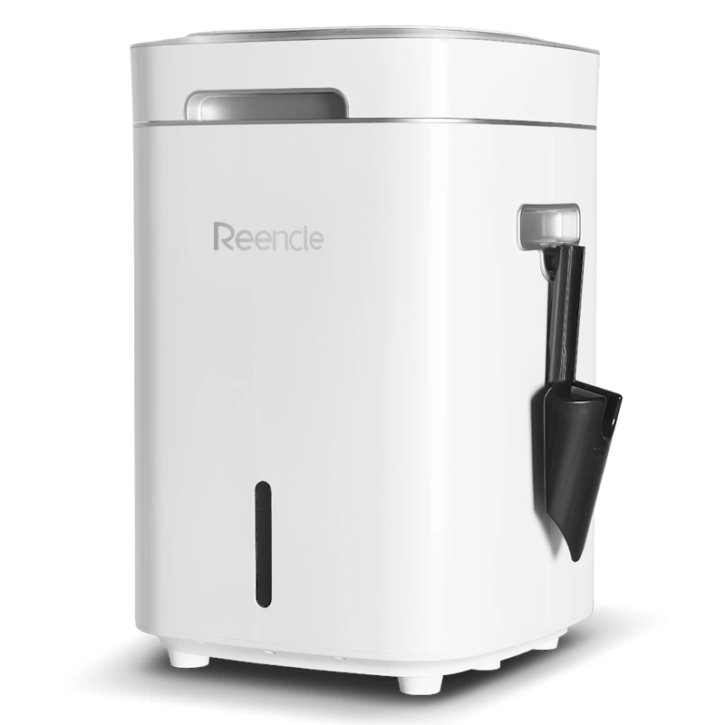 Kućni komposter Reencle Prime – bočni pogled, lopatica za vađenje komposta